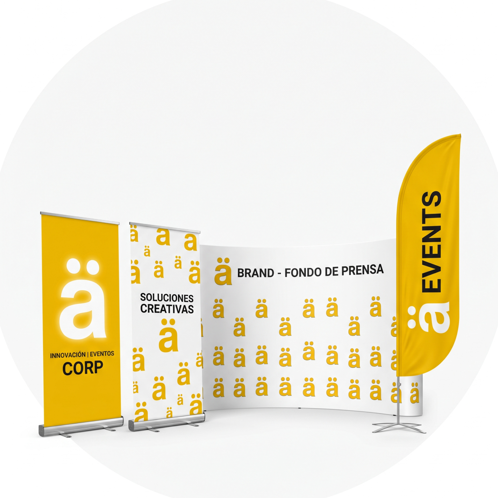 Banners Roll up, banners de vela, banderas, eventros corporativos, fondos de prensa